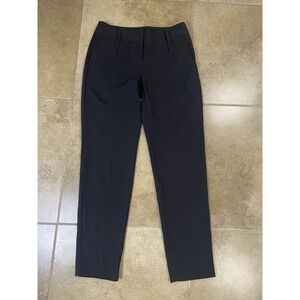 Express Women's Sz 0R Black Flat Front Straight Leg Dress Pants Pockets Office